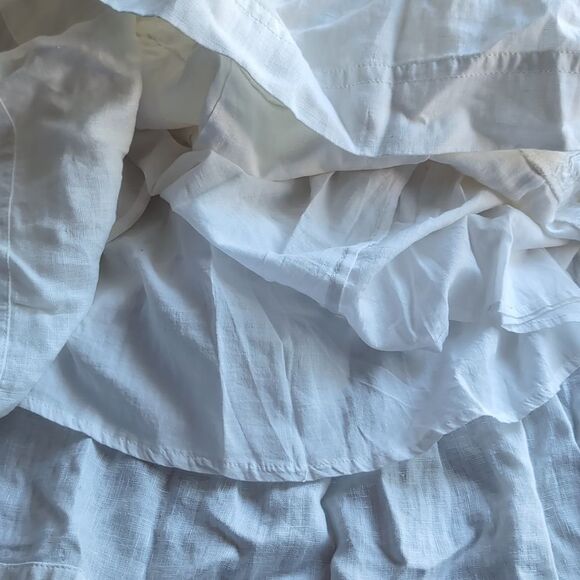 Banana Republic White 💯 Linen Flounce Dress Size L - Picture 8 of 12